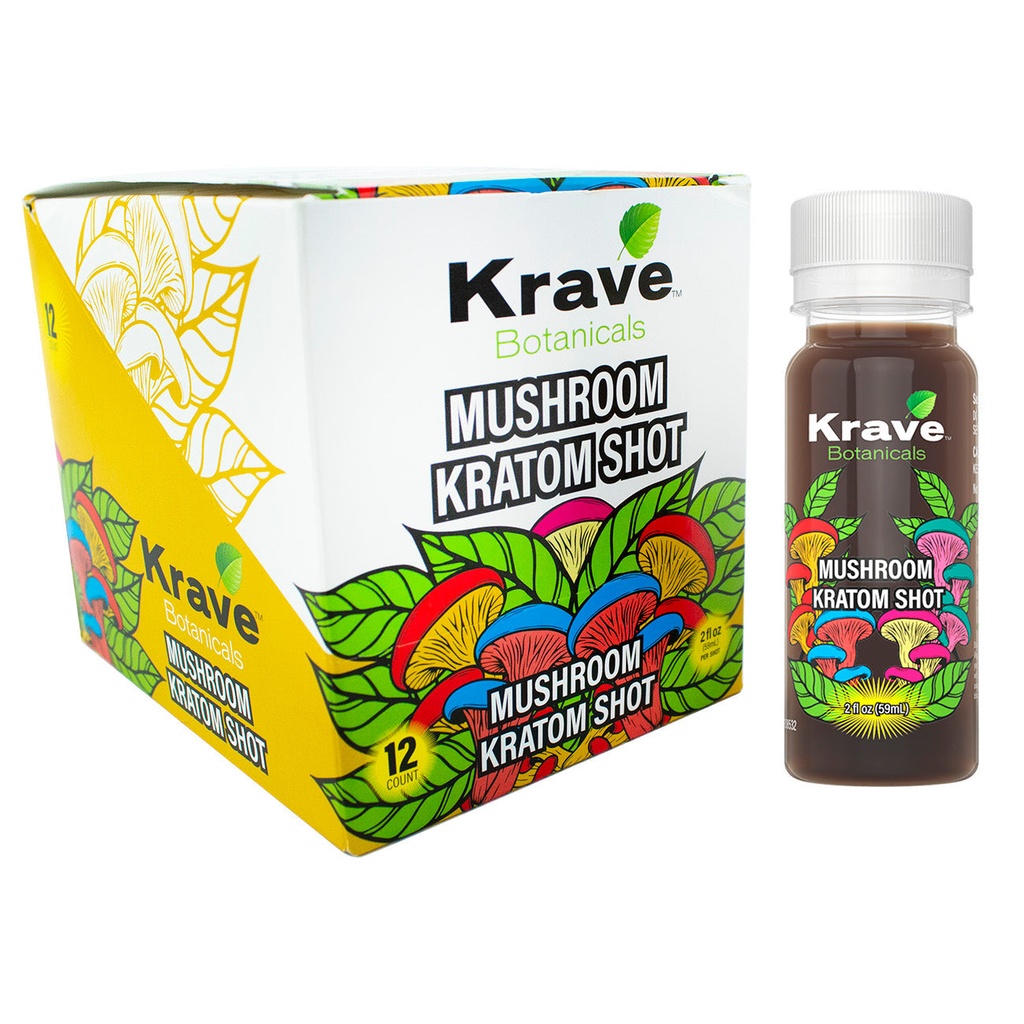 KRAVE Shot Mushroom + Kratom 60ml 12ct