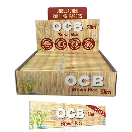 OCB Papers+Tip Brown Rice Slim Size 24ct