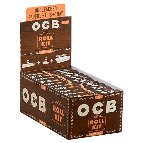 OCB Papers+Tip+Tray Virgin 11/4 Size Roll Kit 24ct
