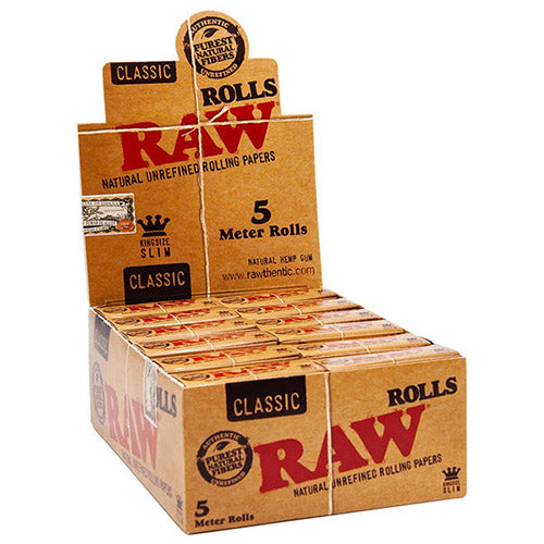 RAW Classic Papers 5 Meter Rolls King Size Slim 24ct