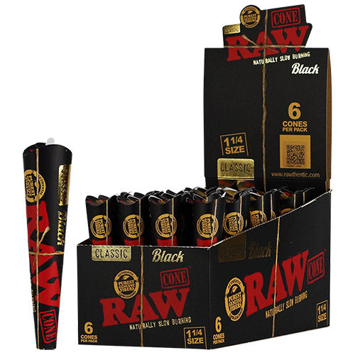 RAW Black Cones 11/4 Size 6/32ct