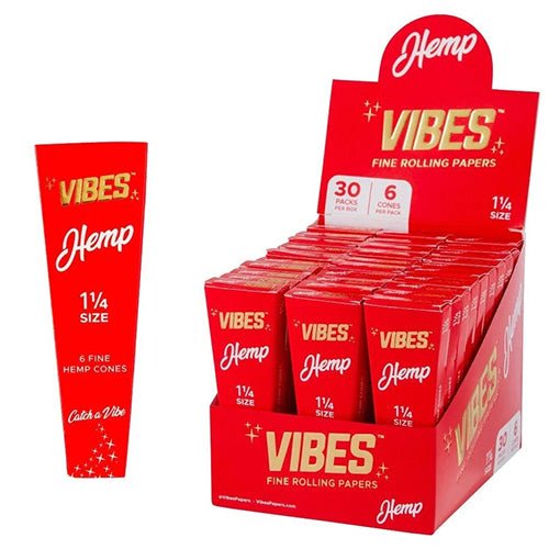 VIBES Cones Hemp 11/4 Size 6-Pack 30ct
