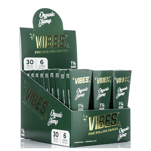 VIBES Cones Organic Hemp 11/4 Size 6-Pack 30ct