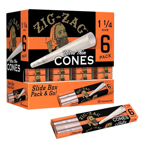 ZIG ZAG Cones Ultra Thin 11/4 Size 6/36ct
