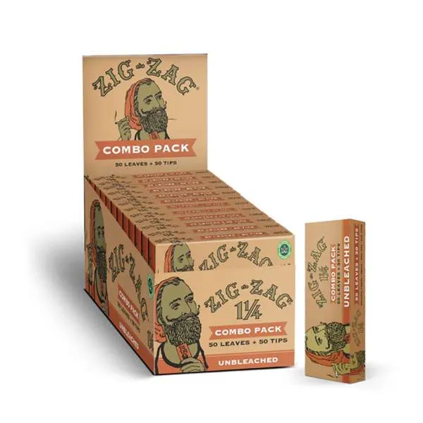 ZIG ZAG Papers & Tip Combo Unbleached 11/4 Size 24ct
