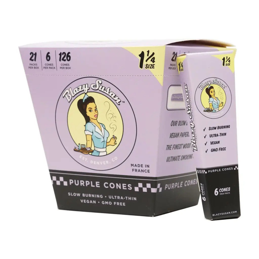 BLAZY SUSAN Purple Cones Display 11/4 Size 6/21ct