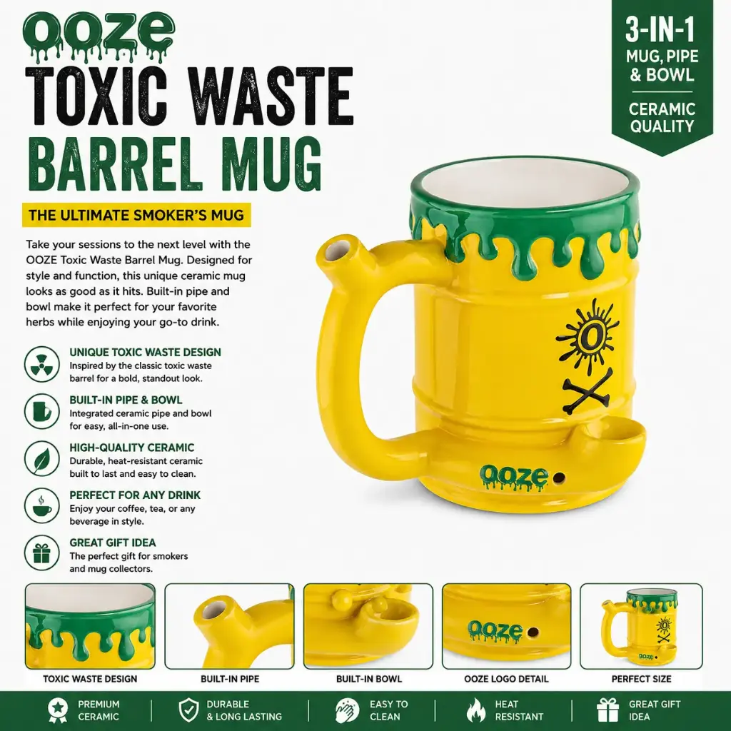 OOZE Ceramic Mug Toxic Waste Barrel 1ct
