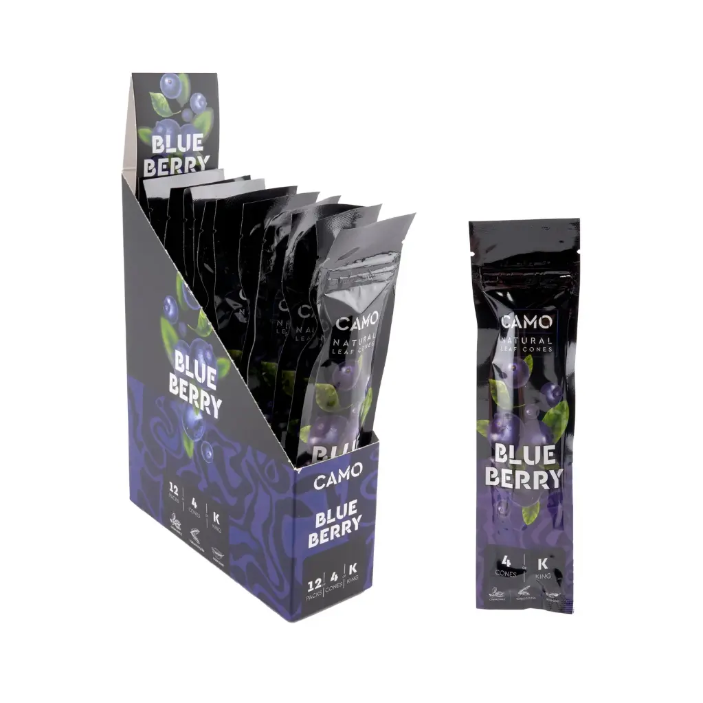 CAMO Natural Leaf Cones Blueberry 4-Pack 12ct