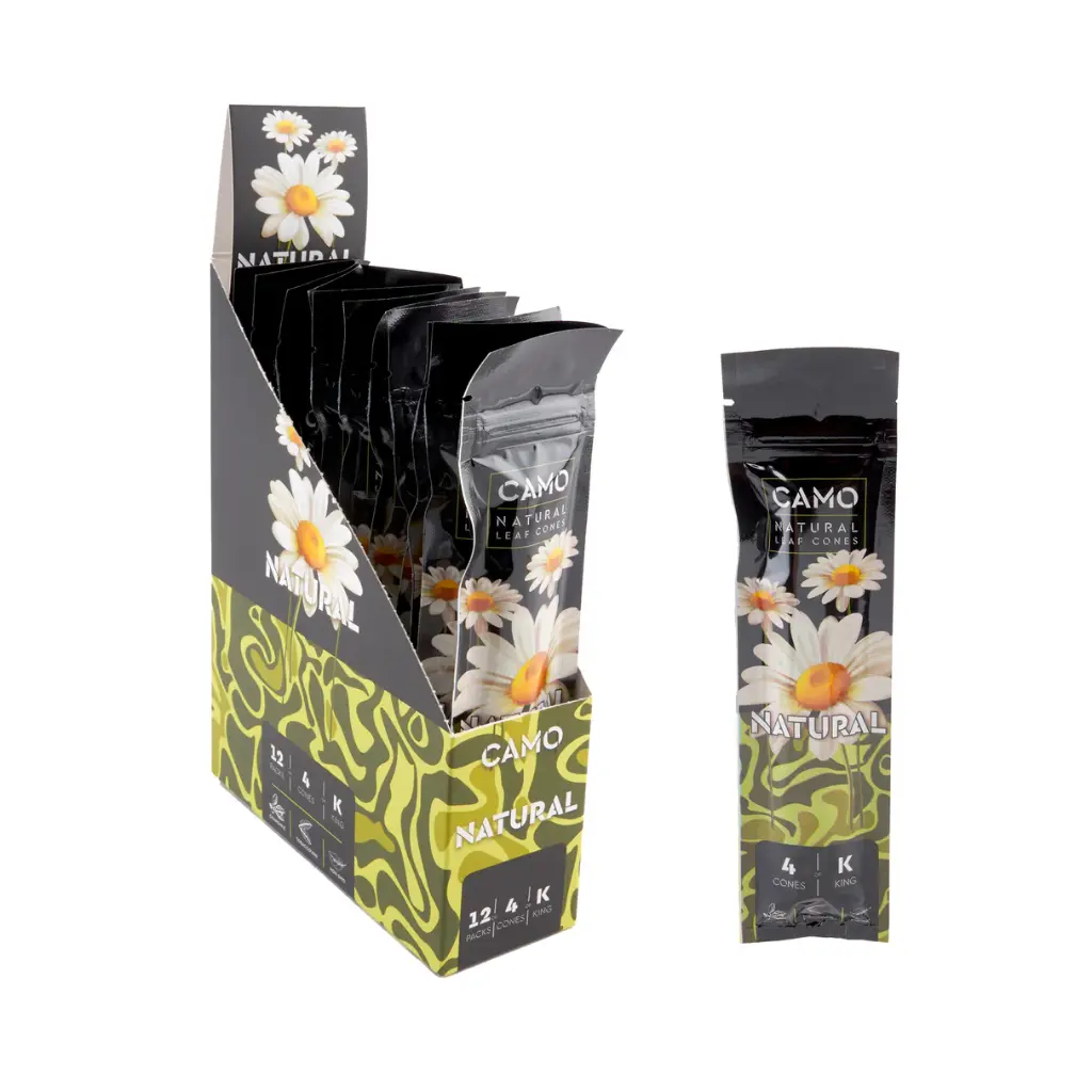 CAMO Natural Leaf Cones Natural 4-Pack 12ct
