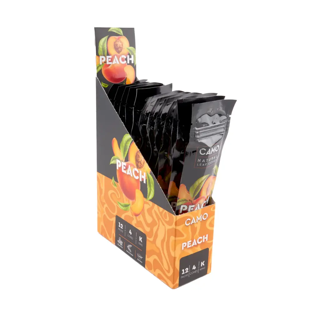 CAMO Natural Leaf Cones Peach 4-Pack 12ct