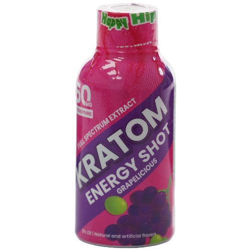 HAPPY HIPPO Kratom Energy Shot 50mg MIT Grapelicious 12ct