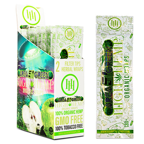 HIGH HEMP Wraps Area 51 Green 25ct