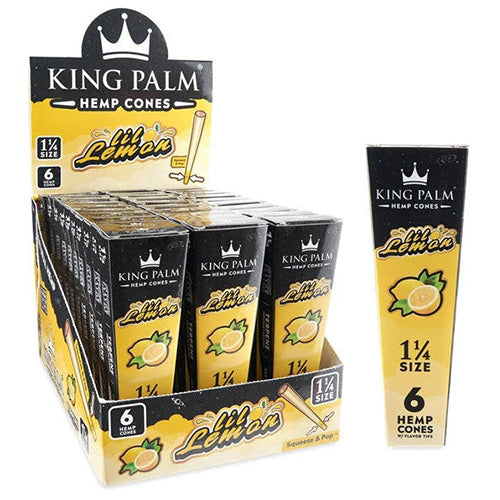 KING PALM Hemp Cones 11/4 Size Lil Lemon 6/30ct