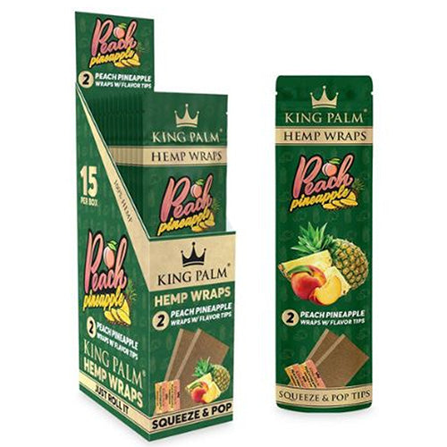 KING PALM Hemp Wraps Peach Pineapple 2-Pack 15ct