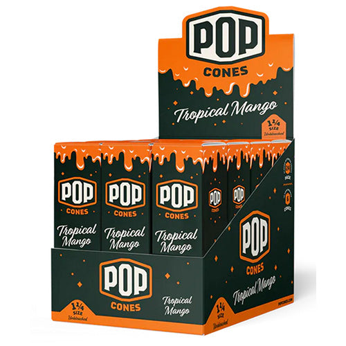 POP CONES Unbleached Cones Tropical Mango 11/4 Size 6/24ct