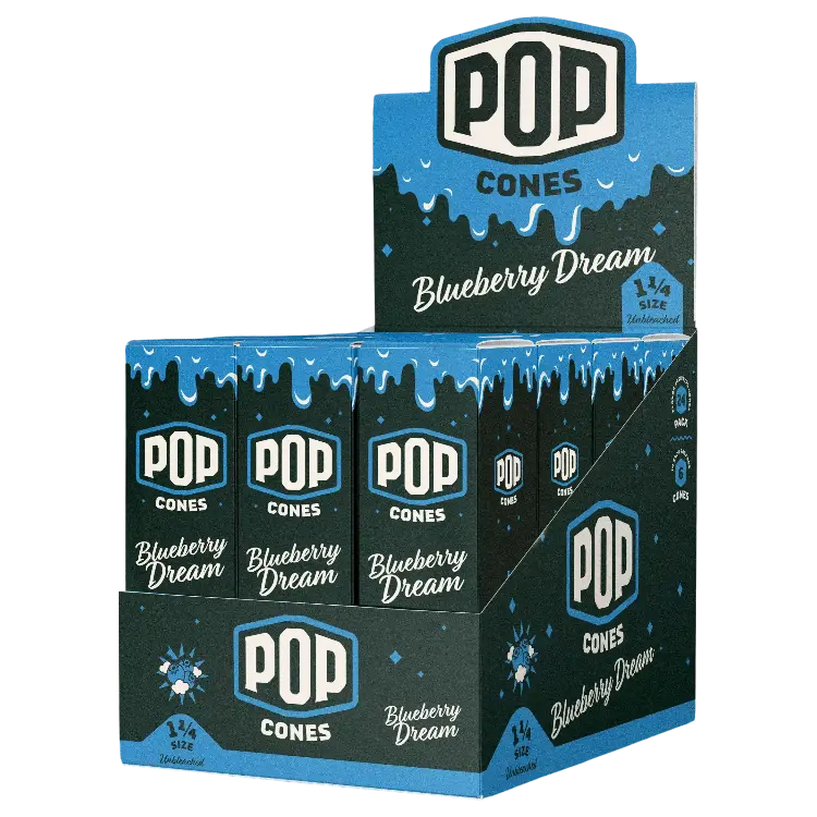POP CONES 2.0 Unbleached Cones Blueberry Dream 11/4 Size 6/24ct