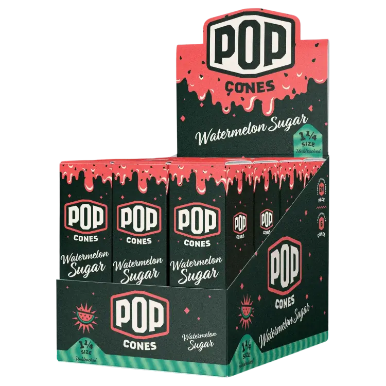POP CONES 2.0 Unbleached Cones Watermelon Sugar 11/4 Size 6/24ct