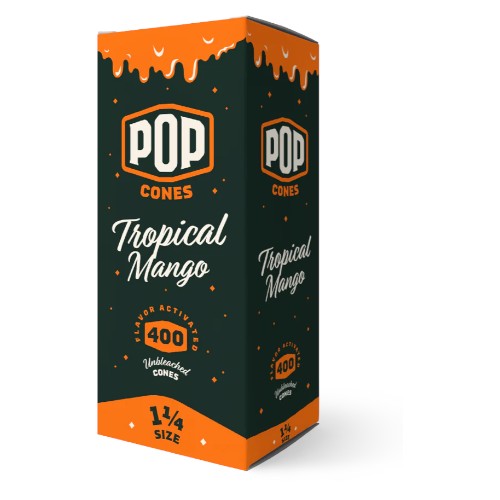 POP CONES Bulk Unbleached Cones Tropical Mango 11/4 Size 400ct