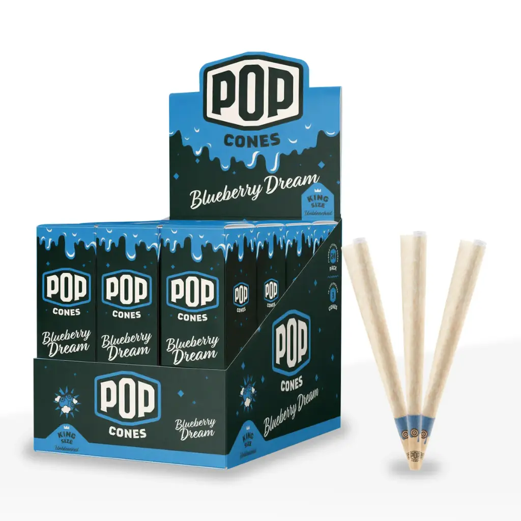 POP CONES 2.0 Unbleached Cones Blueberry Dream King Size 3/24ct
