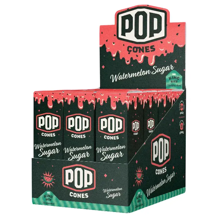 POP CONES 2.0 Unbleached Cones Watermelon Sugar King Size 3/24ct