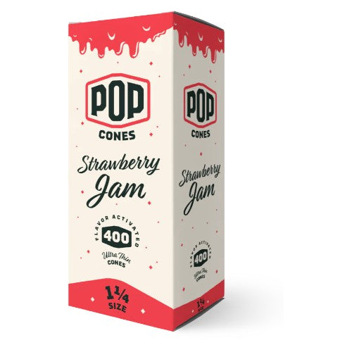 POP CONES Bulk Ultra Thin Cones Strawberry Jam Bulk 11/4 Size 400ct