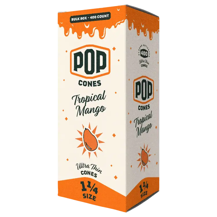 POP CONES Bulk Ultra Thin Cones Tropical Mango 11/4 Size 400ct