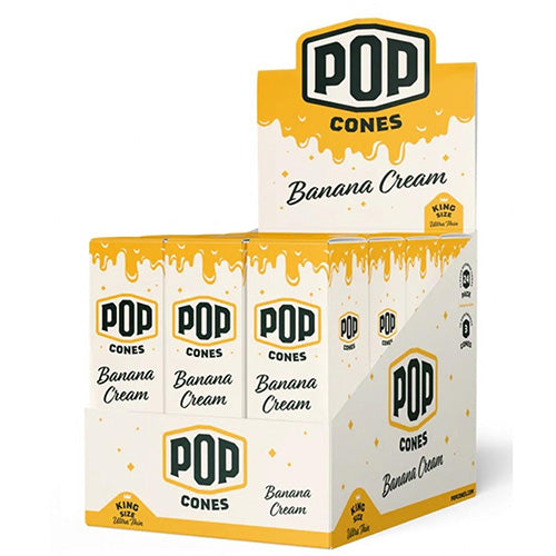 POP CONES Ultra Thin Cones Banana Cream King Size 3/24ct