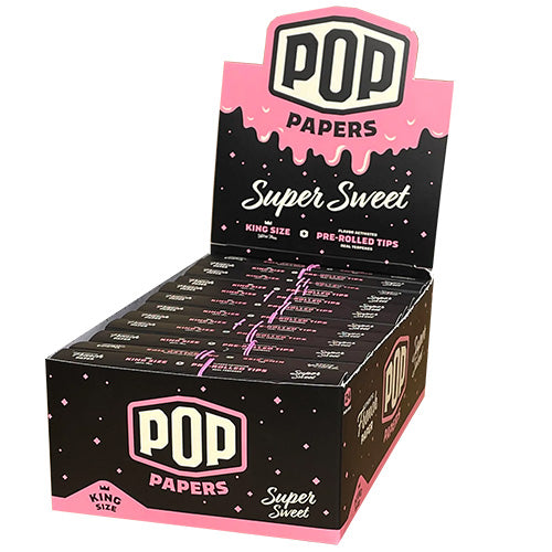 POP PAPERS Ultra Thin Super Sweet King Size Papers+Flavored Tips  24ct