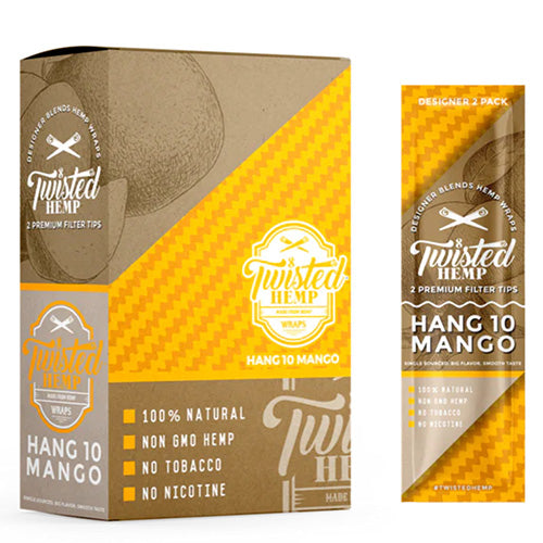 TWISTED HEMP Wraps 2-Pack Hang 10 Mango 15ct