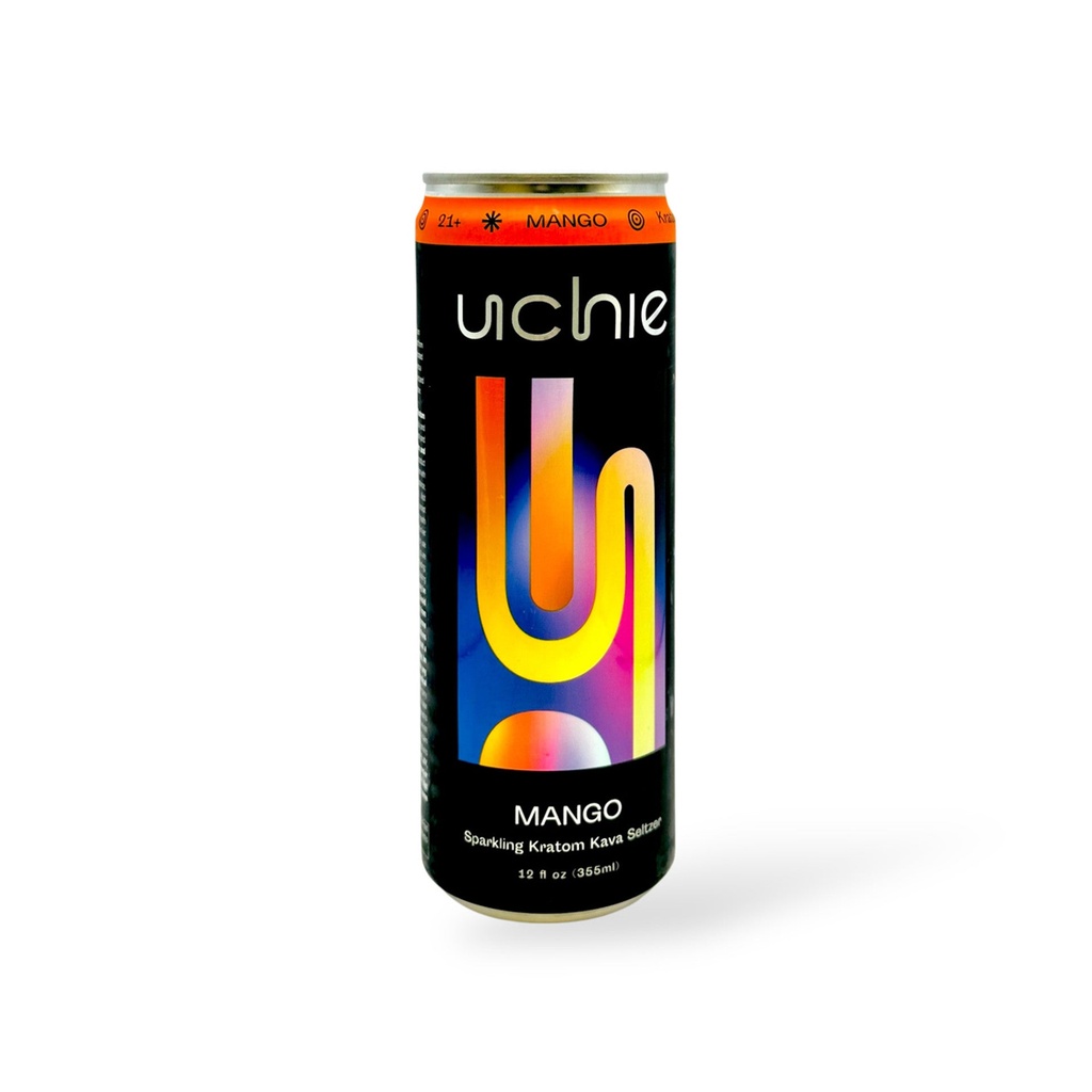 UCHIE Kratom & Kava Seltzer 25MIT Mango 12oz 1ct