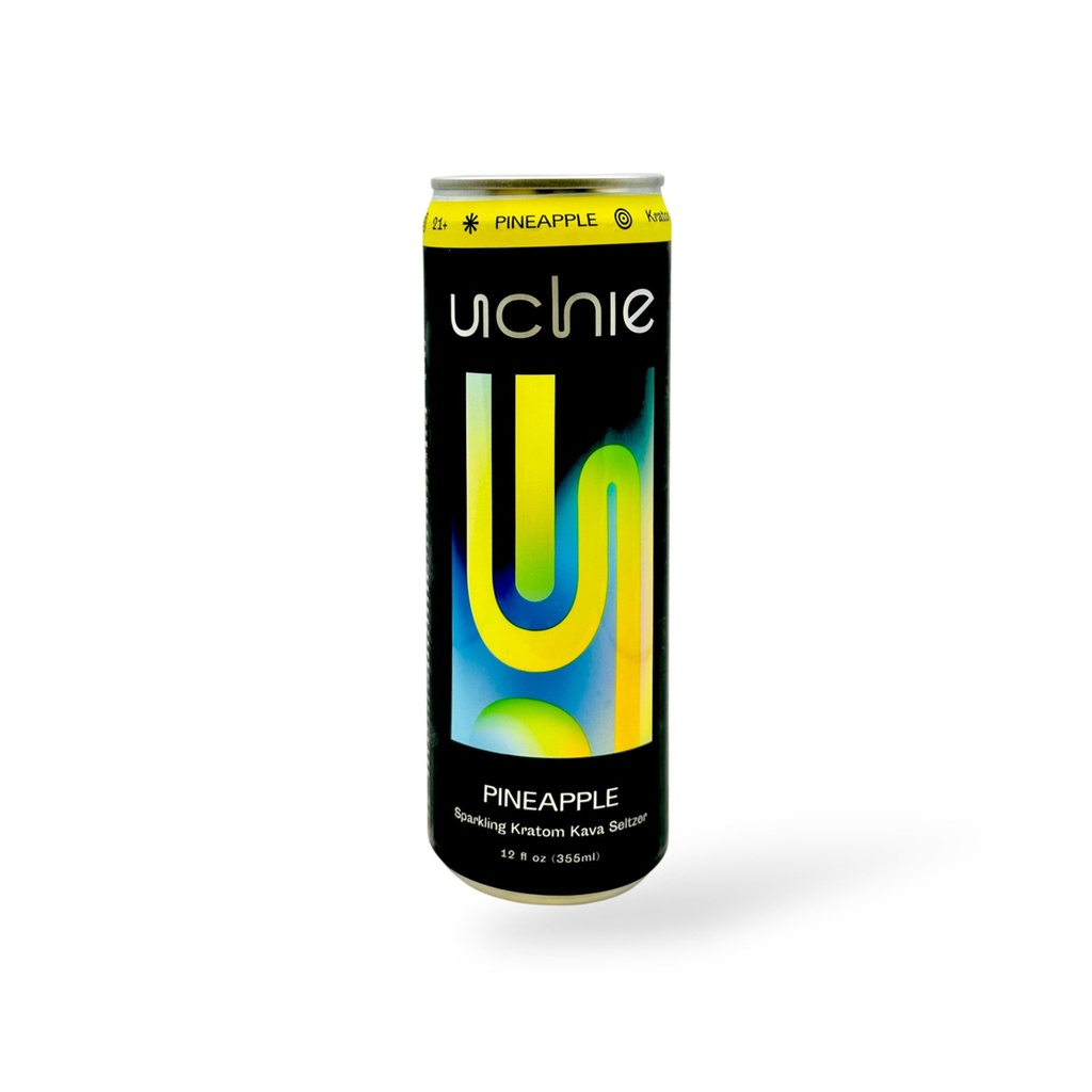 UCHIE Kratom & Kava Seltzer 25MIT Pineapple 12oz 1ct
