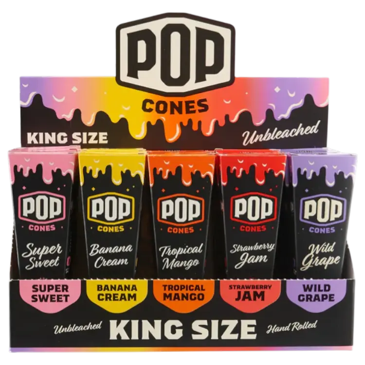 POP CONES 2.0 Unbleached Cones Variety Pack King Size 3/25ct