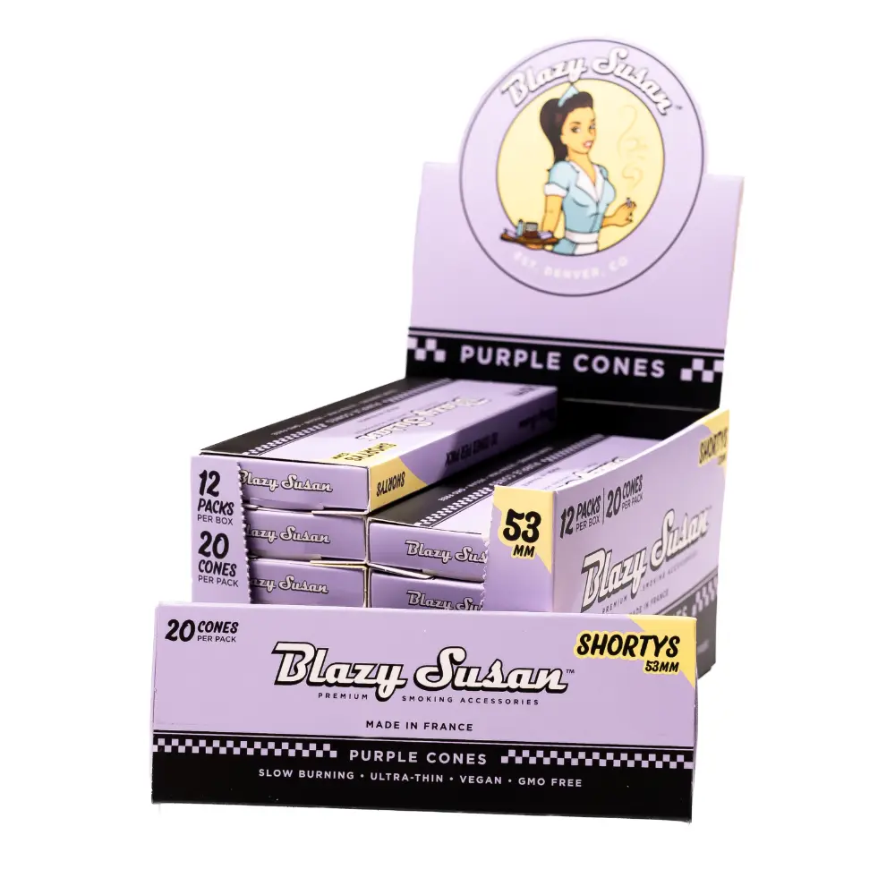 BLAZY SUSAN Purple Cones Display 53mm Shorty Size 20/12ct