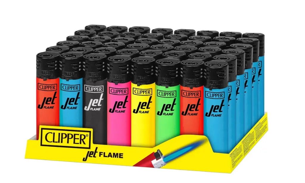CLIPPER Jet Torch Lighter Solid Fluo 48ct