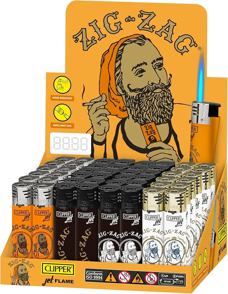 CLIPPER Jet Torch Lighter Zig Zag 48ct