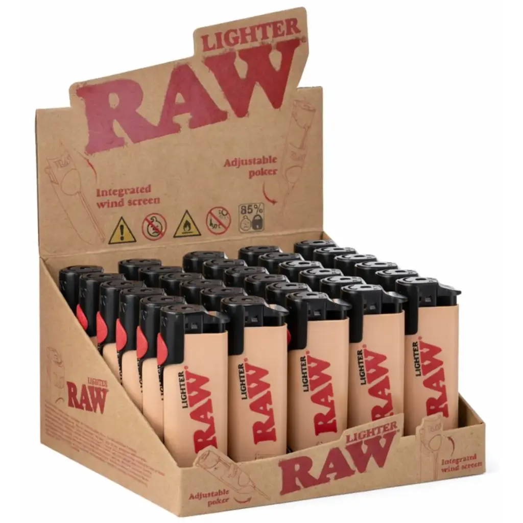 RAW Lighter Phoenix Refillable Brown 30ct