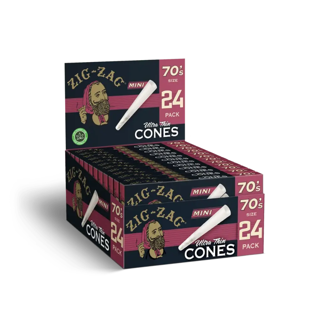 ZIG ZAG Cones Ultra Thin 70mm Mini Size 24/12ct