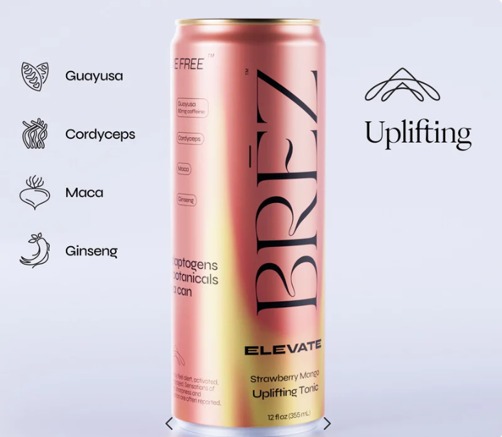 BREZ Elevate Adaptogen Infused Tonic Strawberry Mango 12oz 1ct