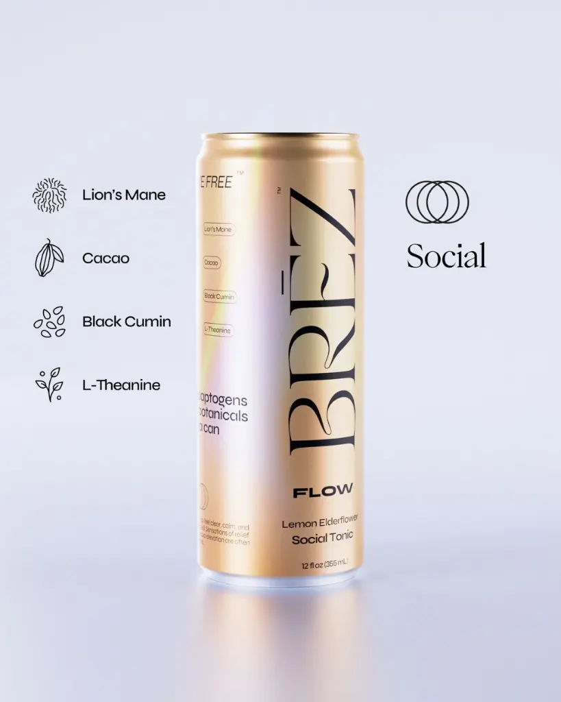 BREZ Flow Lion's Mane Infused Tonic Lemon12oz 1ct