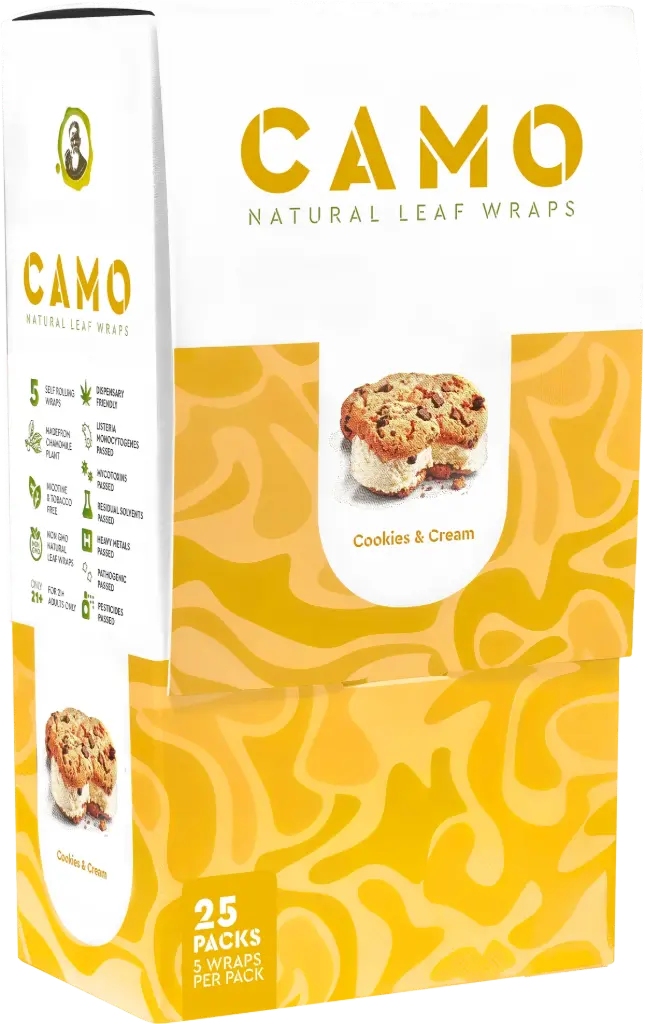 CAMO Natural Leaf Wraps Cookies & Cream 5-Pack 25ct
