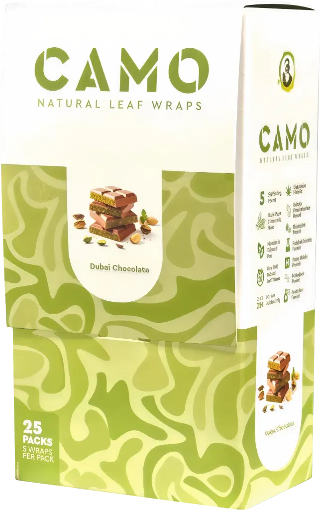 CAMO Natural Leaf Wraps Dubai Chocolate 5-Pack 25ct