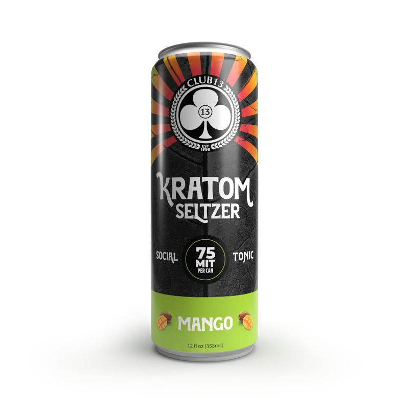 CLUB 13 KRATOM Seltzer 75MIT 12oz Mango 1ct