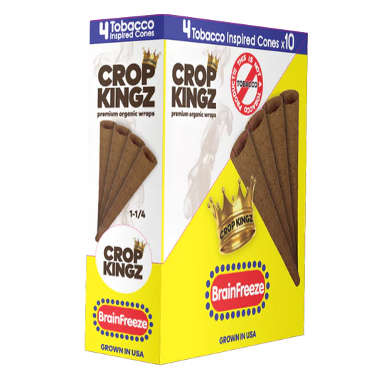 CROP KINGZ Brown Hemp Cones 11/4 Size 4-Pack Brain Freeze 10ct