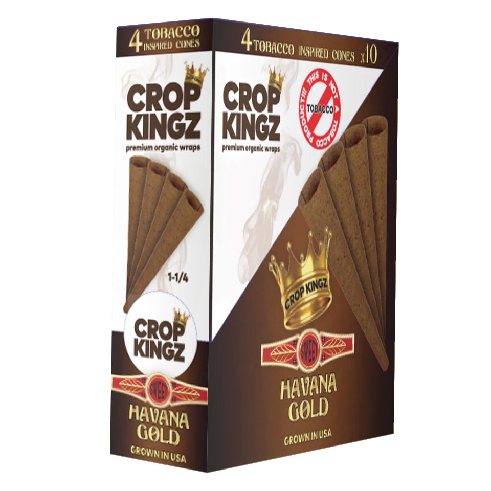 CROP KINGZ Brown Hemp Cones 11/4 Size 4-Pack Havana Gold 10ct