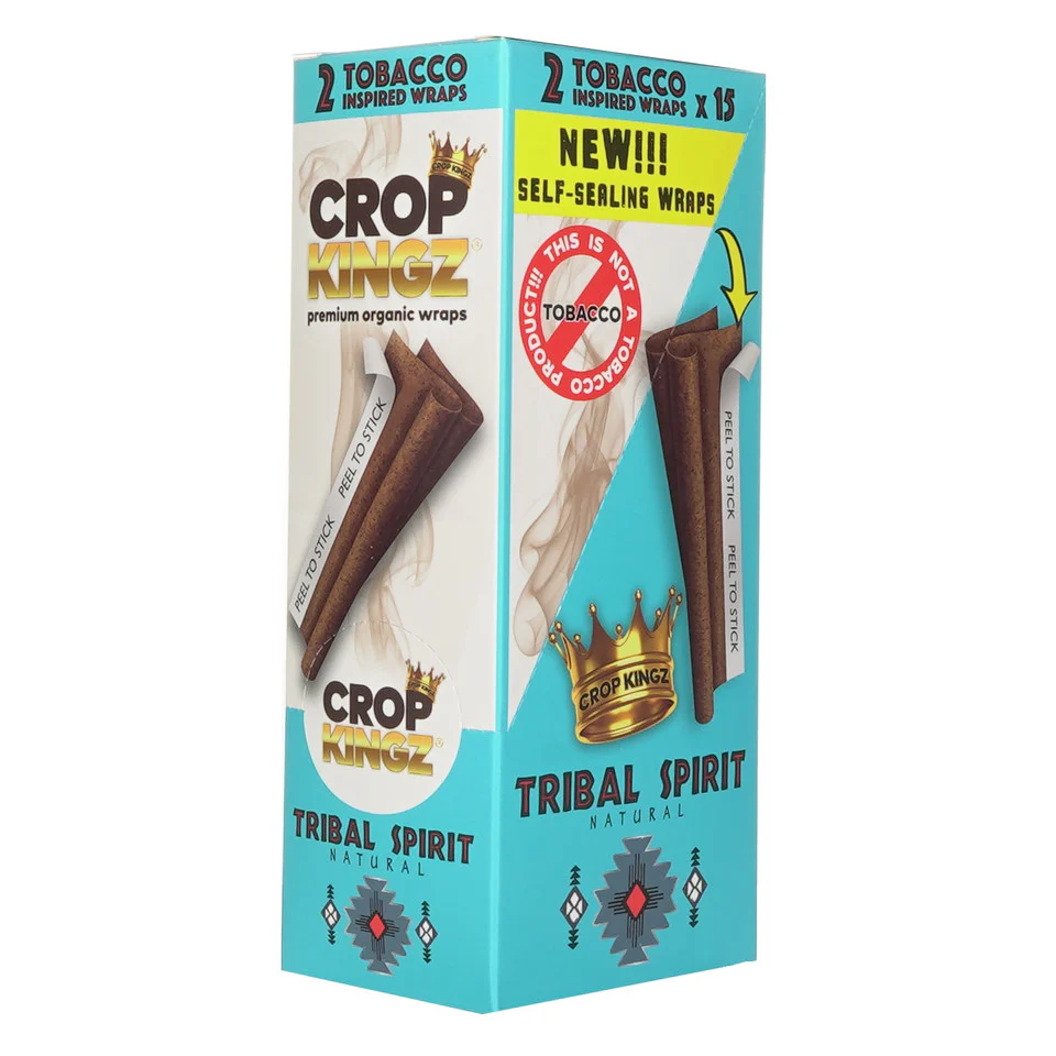 CROP KINGZ Brown Self-Sealing Organic Wraps Tribal Spirit 15ct
