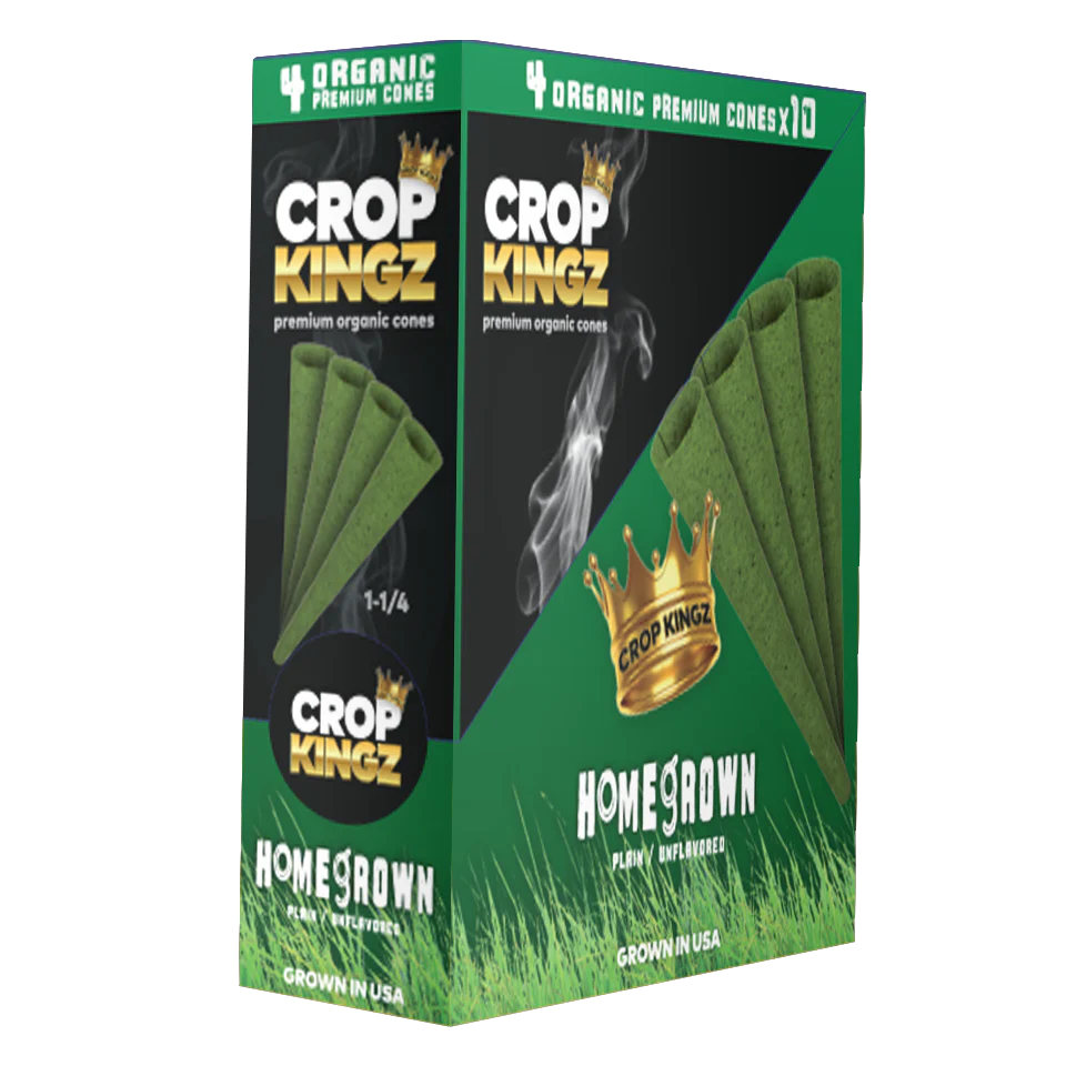 CROP KINGZ Organic Hemp Cones 11/4 Size 4-Pack Homegrown 10ct