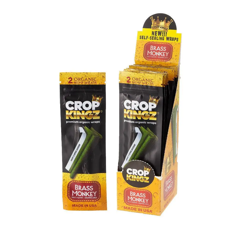 CROP KINGZ Organic Hemp Cones King Size 2-Pack Brass Monkey 10ct