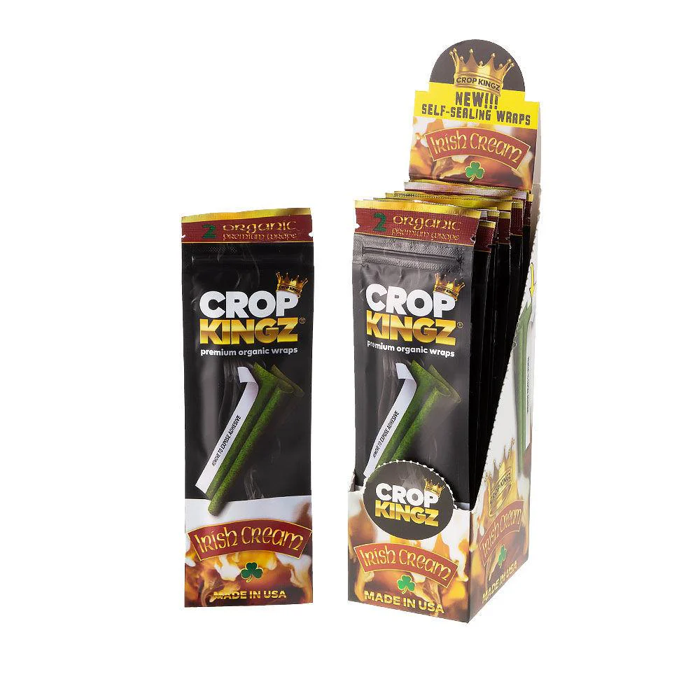 CROP KINGZ Organic Hemp Cones King Size 2-Pack Irish Cream 10ct