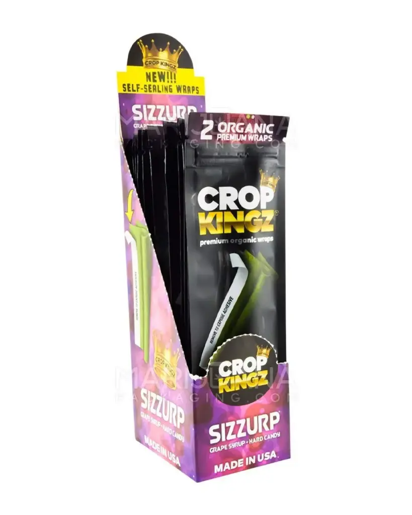 CROP KINGZ Organic Hemp Cones King Size 2-Pack Sizzurp 10ct
