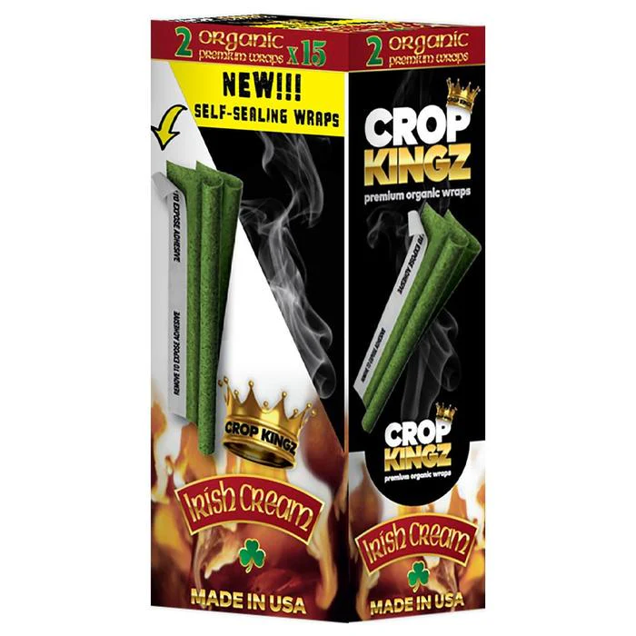 CROP KINGZ Self-Sealing Organic Wraps Irish Cream 15ct